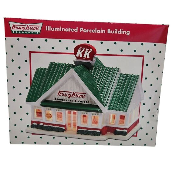 Krispy Kreme Illuminated Porcelain Building Santa's Best Holiday Christmas Decor - Picture 1 of 5